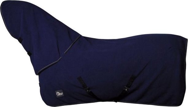 FLEECEDEKEN MET OPROLBARE NEK 185CM DRESS-BLUES