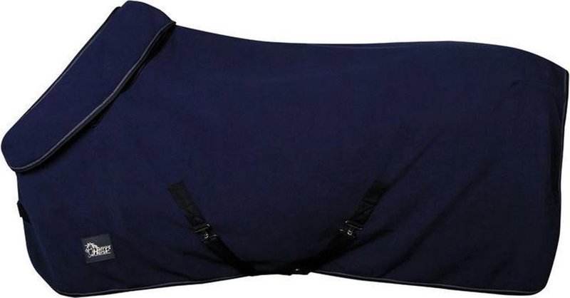 FLEECEDEKEN MET OPROLBARE NEK 185CM DRESS-BLUES