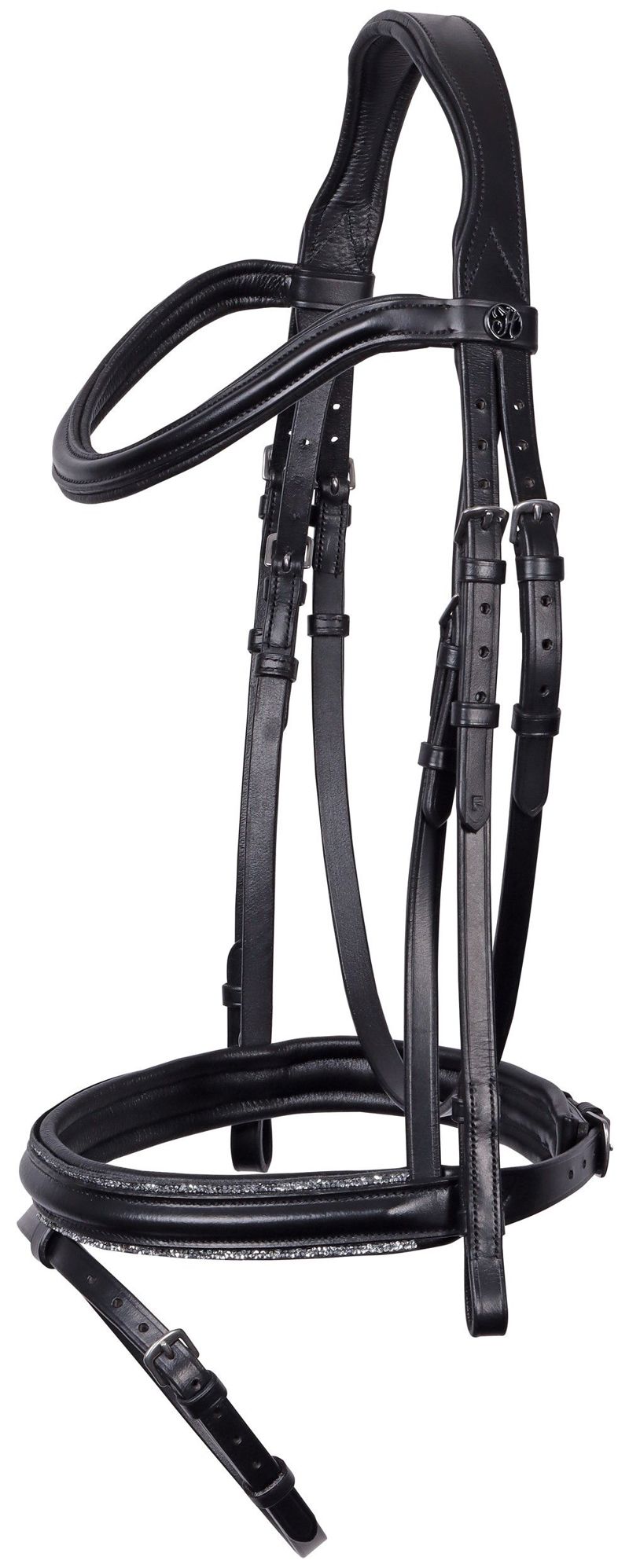 HOOFDSTEL SPARKLE LEDER FULL ZWART