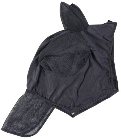VLIEGENMASKER SKINFIT MET OREN EN NEUSSTUK L ZWART