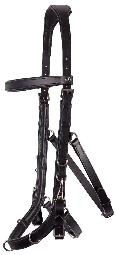 KAPTOOM HOOFDSTEL LEDER ANATOMIC FULL ZWART