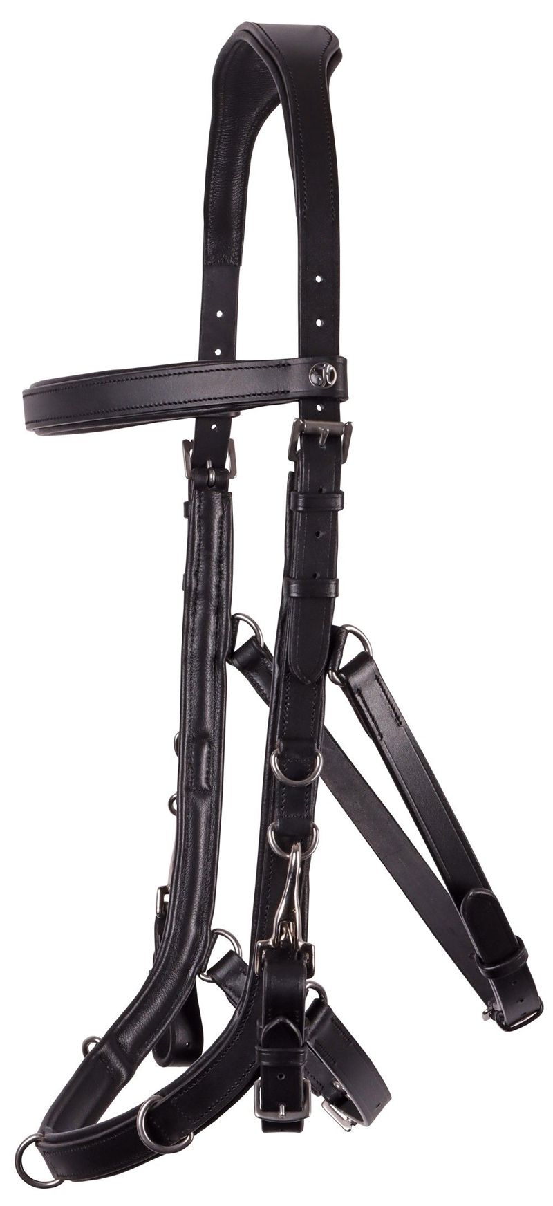KAPTOOM HOOFDSTEL LEDER ANATOMIC FULL ZWART