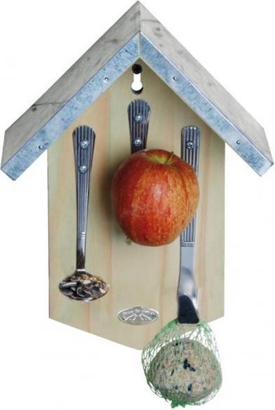 HOUTEN BESTEK VOEDERHUISJE 29X21X10