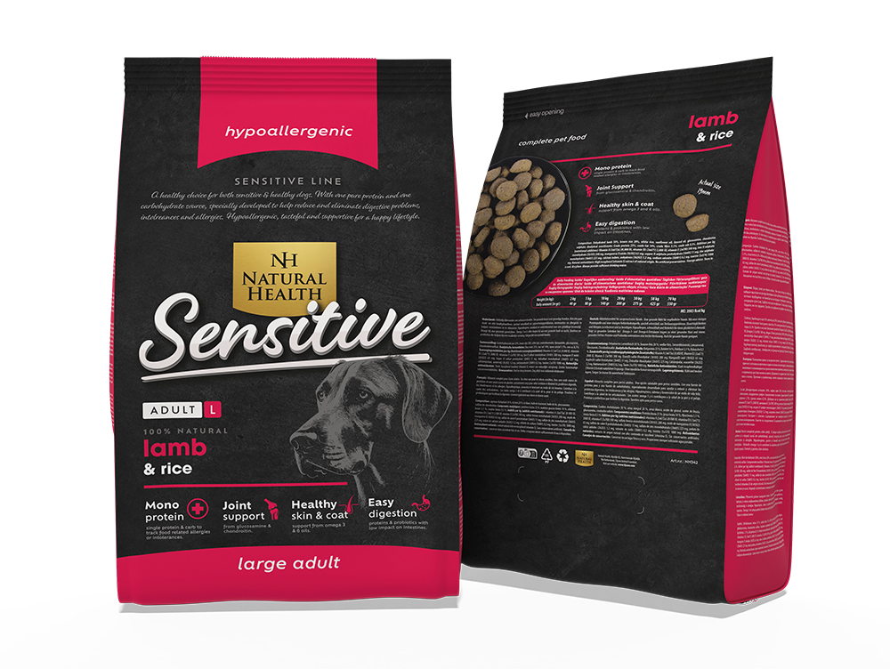 NATURAL HEALTH DOG LAMB & RICE ADULT LARGE (2 KG.)