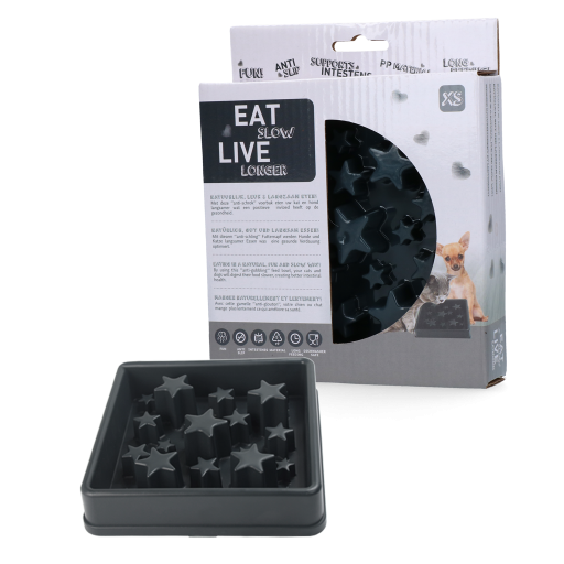 EAT SLOW LIVE LONGER STAR GRIJS XS