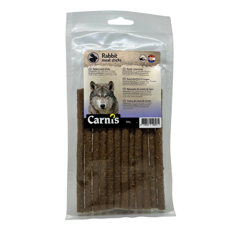 CARNIS VLEESSTICKS KONIJN 100GR.
