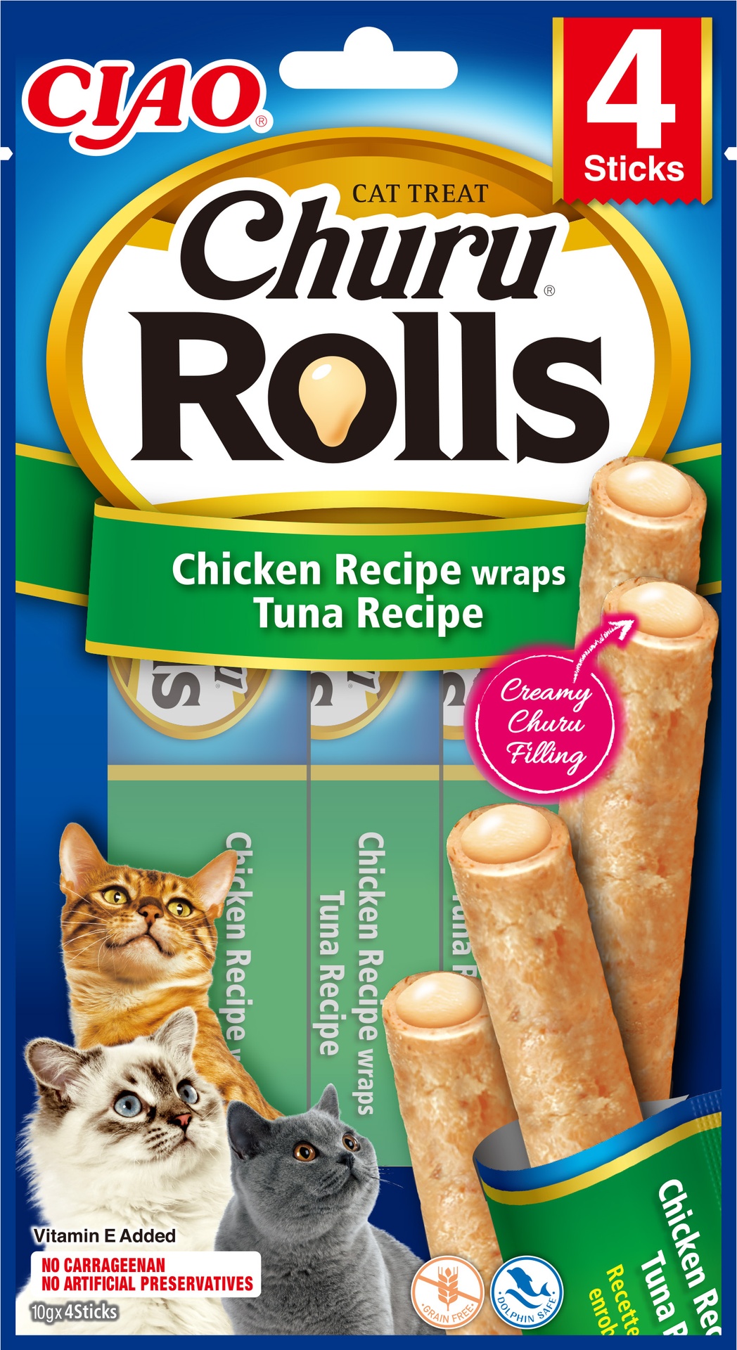 CHURU ROLLS CAT CHICKEN RECIPE WRAPS TUNA RECIPE.