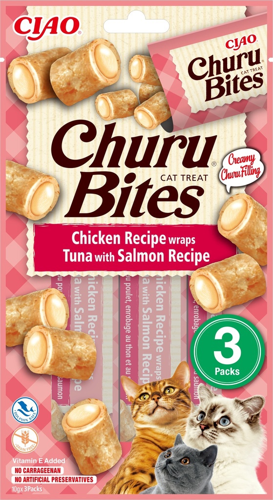 INABA BITES CAT CHICKEN RECIPE WRAPS TUNA WITH SALMON RECIPE